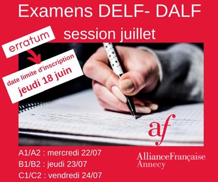 Examens DELF-DALF juillet 2020
