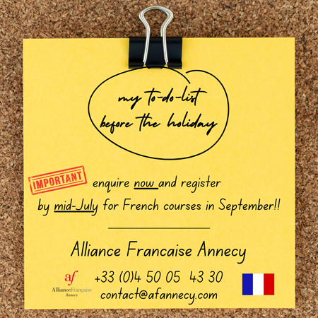 Registration for French courses September 2022