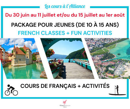 Le pack de l'été : cours + activités pour jeunes de 10 à 15 ans